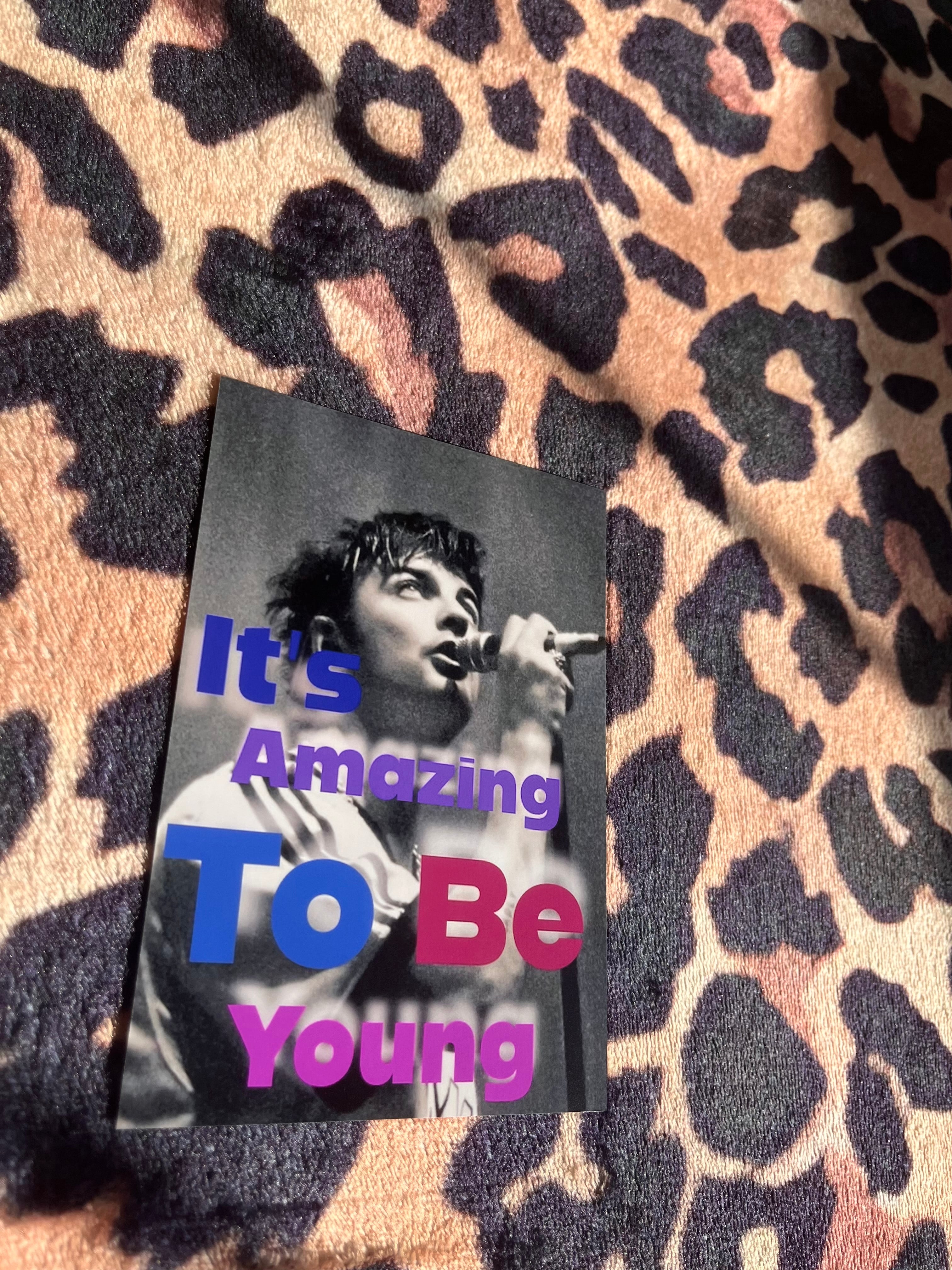 Fontaines dc it’s amazing to be young poster in purple and blue!