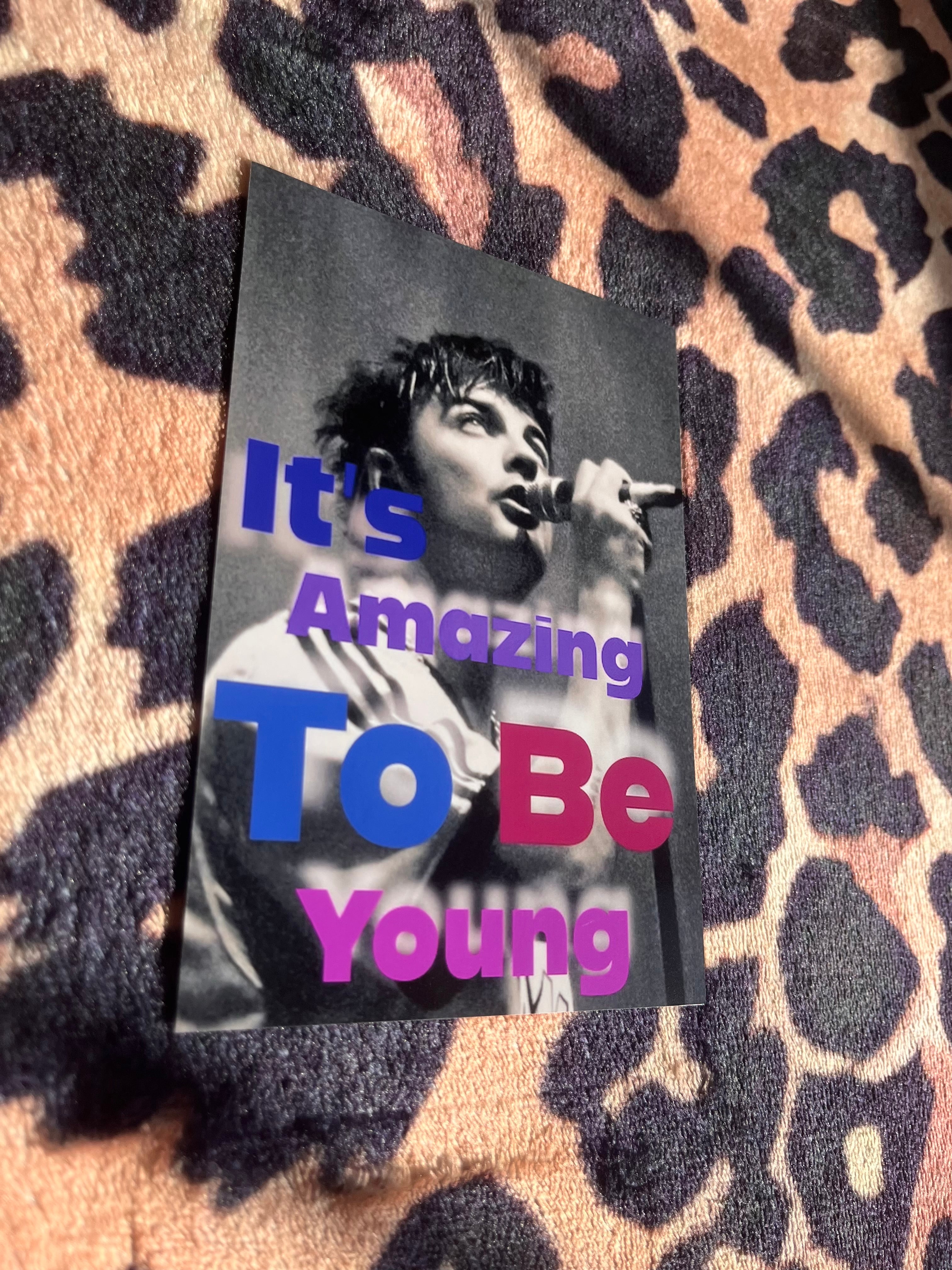 Fontaines dc it’s amazing to be young poster in purple and blue!