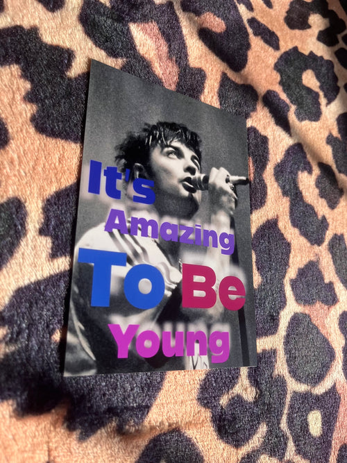 Fontaines dc it’s amazing to be young poster in purple and blue!