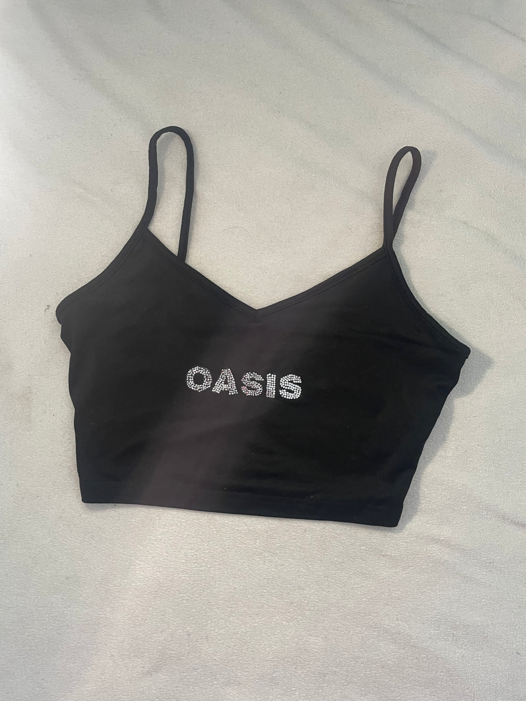Oasis rhinestone black tank top!