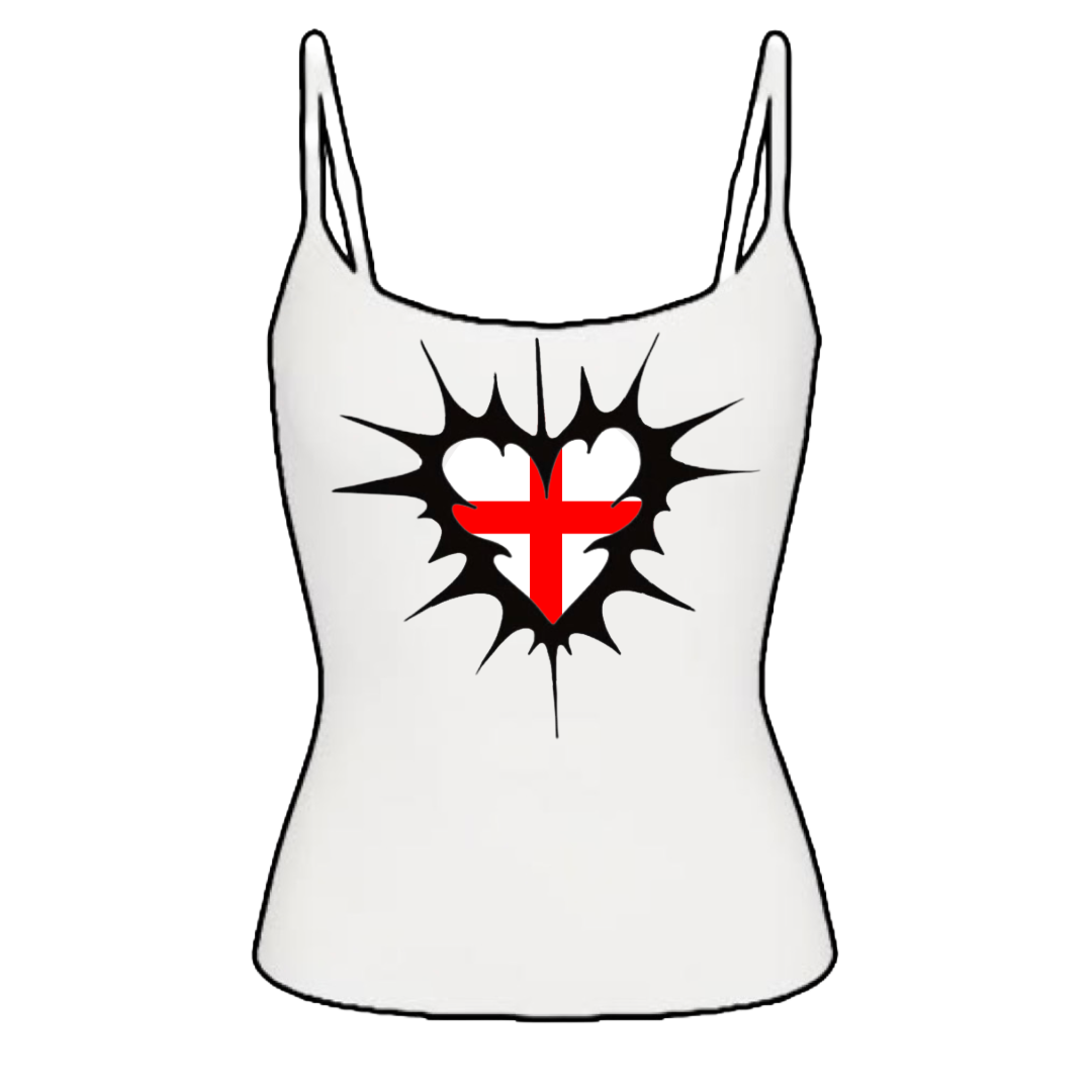 England heart tank top white