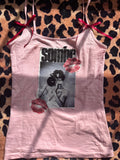 Sombr pink tank top with red bows! 💕💋