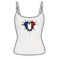 France heart tank top white