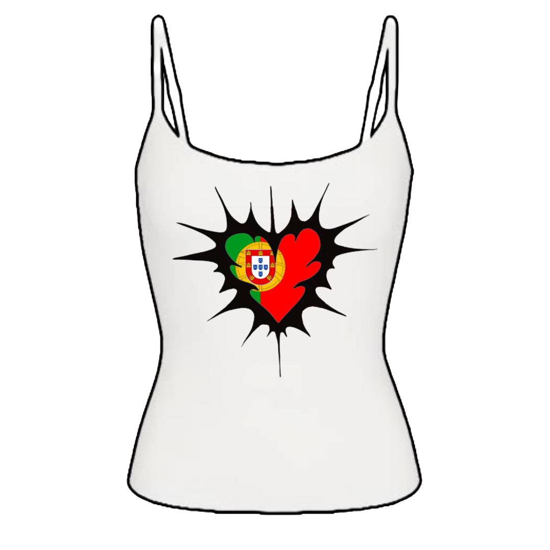 Portugal heart tank top white