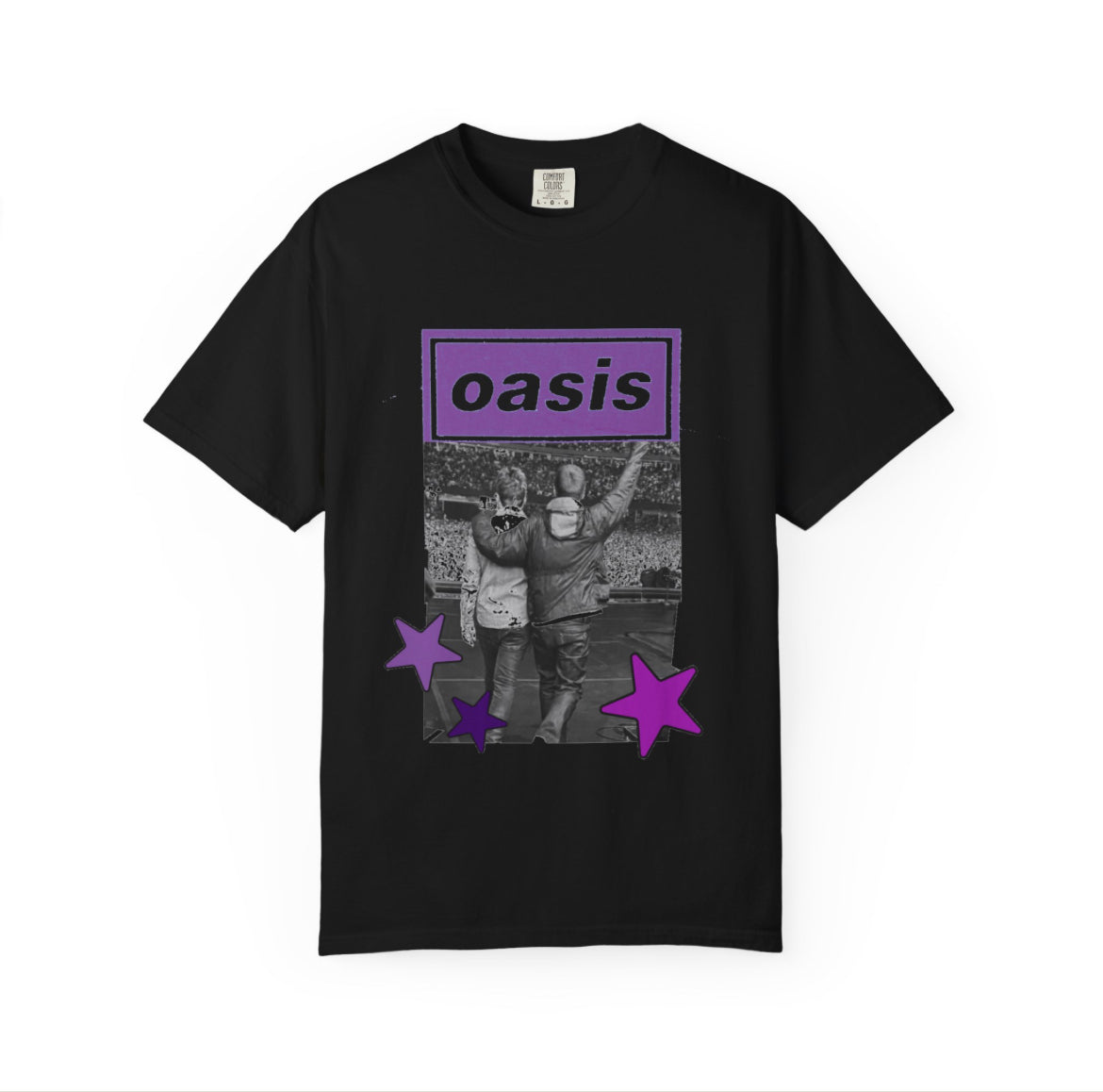 Oasis live ‘25 purple stars shirt black! 💜🌟