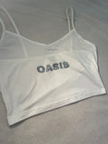 Oasis rhinestone white tank top!
