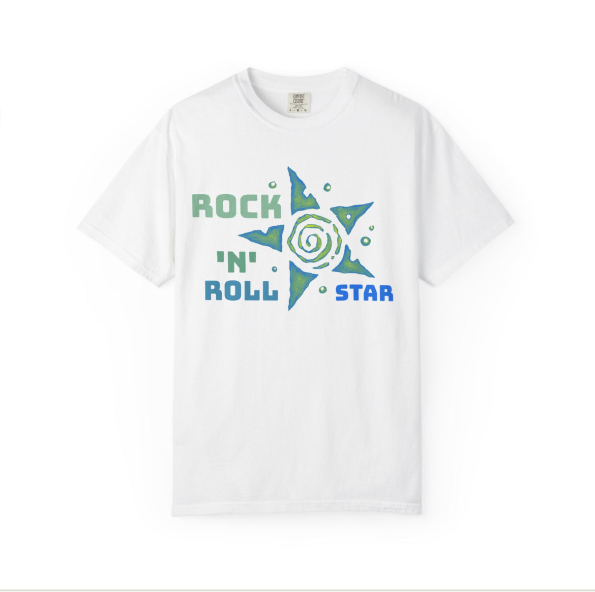Rock n roll star in blue white shirt! 💙🎶