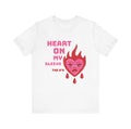 The Ks heart on my sleeve in pink white shirt! 💕