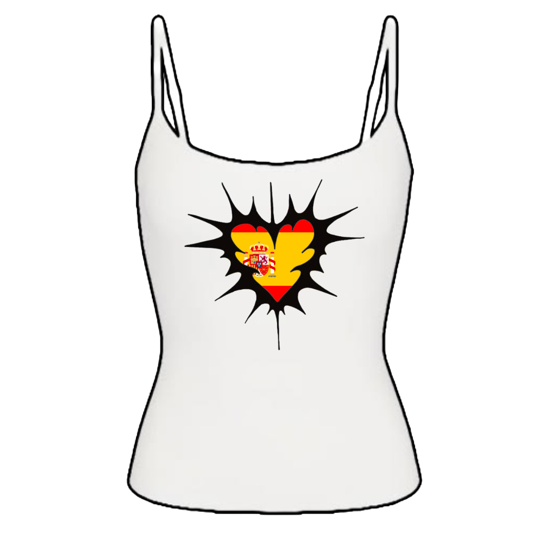 Spain heart tank top white