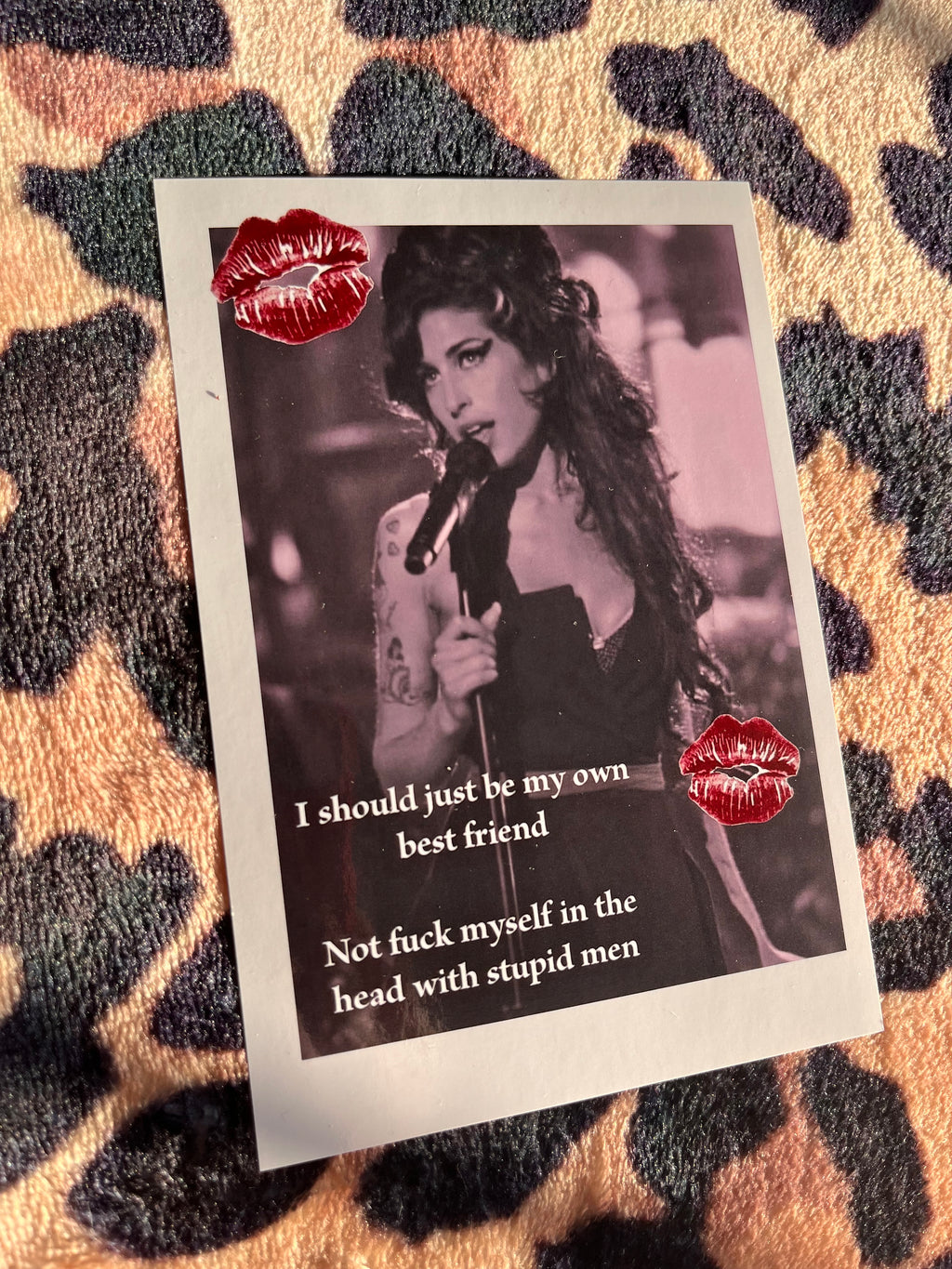Amy winehouse vintage style poster with lipstick stains! 💋📷