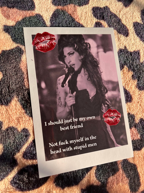 Amy winehouse vintage style poster with lipstick stains! 💋📷