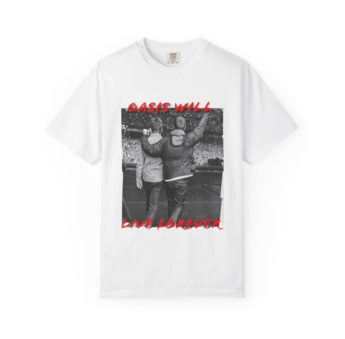 Oasis Will live forever white shirt