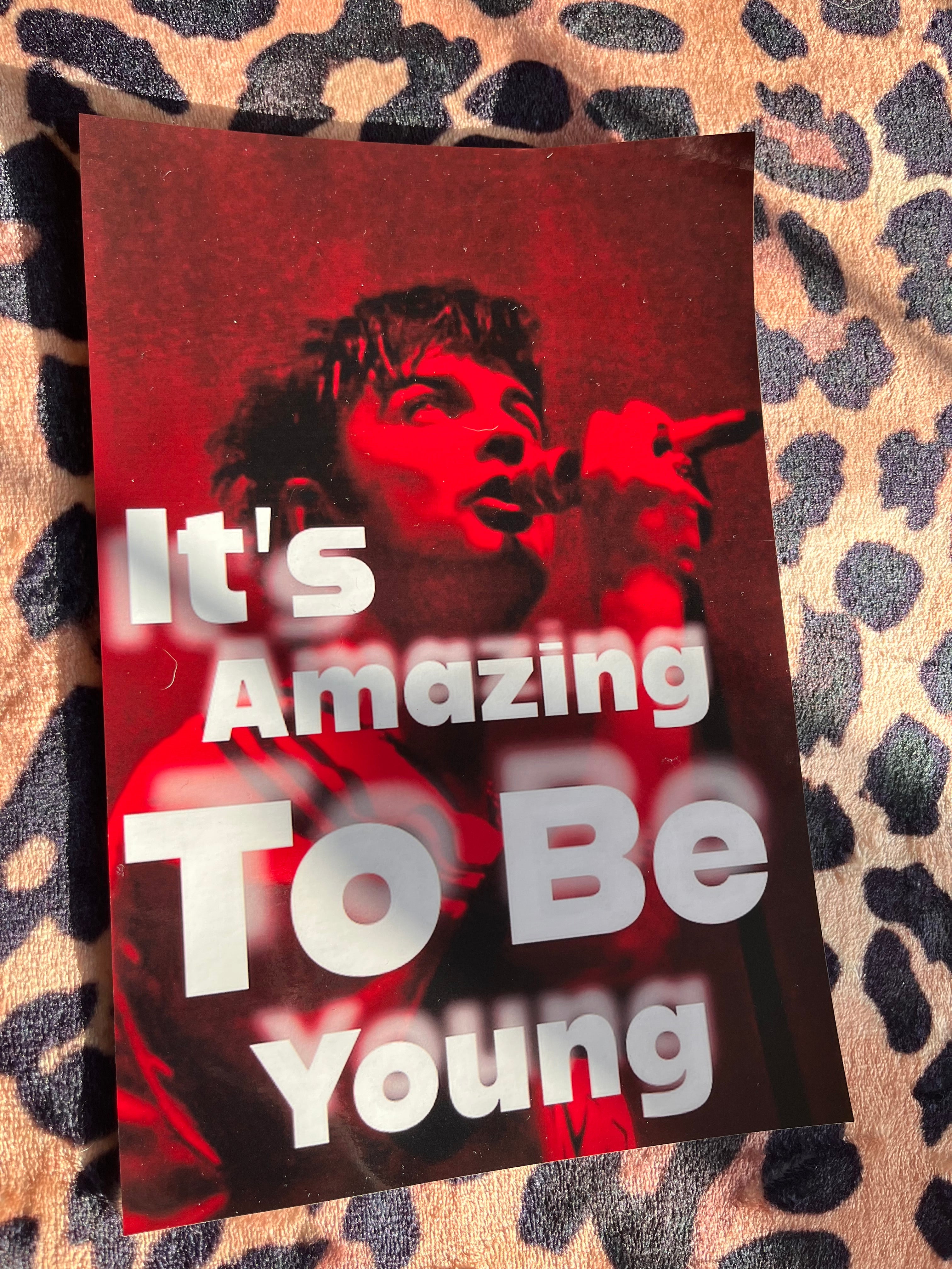 Fontaines DC it’s amazing to be young poster in red! 🎸🎶