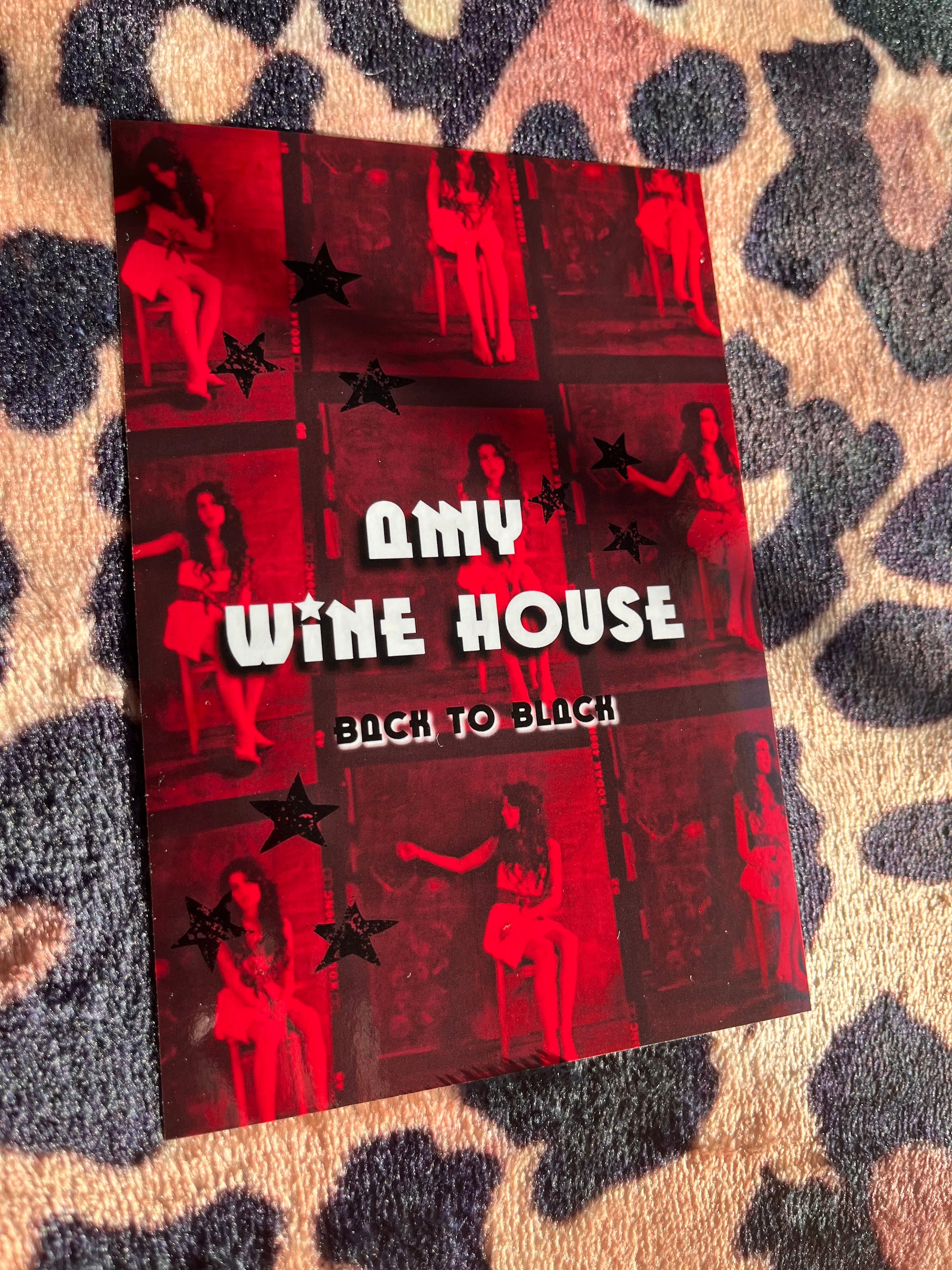 Amy winehouse red poster with black stars! 🎸🖤
